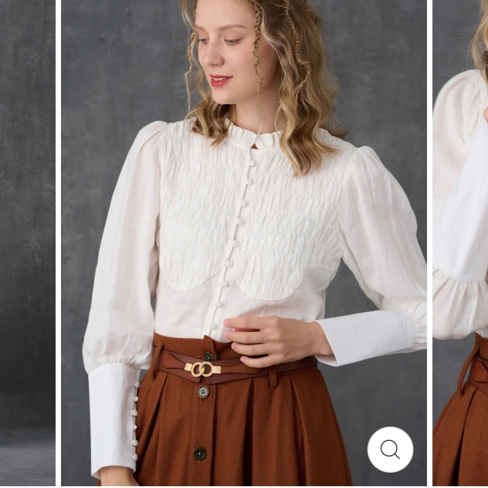 Clove 9 | smocked longsleeved linen blouse linennaive